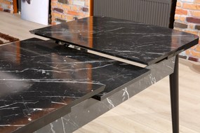 Extendable Dining Table Bendir - Black Black
White