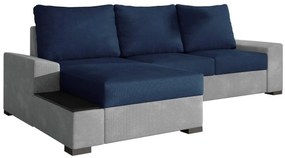 Γωνιακός καναπές Nero-Γκρι - Μπλε-Αριστερή