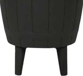 vidaXL Τραπέζι / Ψυγείο 3 σε 1 Μαύρο από Πολυπροπυλένιο