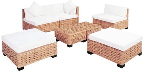 vidaXL Σετ Καναπέ 18 Τεμαχίων από Γνήσιο Ρατάν