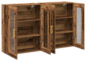vidaXL Τοίχου Ντουλάπες 2 τμχ Παλιό Ξύλο 69,5x34x90 εκ Κατασκευασμένο Ξύλο