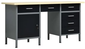 vidaXL Πάγκος Εργασίας Μαύρος 160 x 60 x 85 εκ. Ατσάλινος