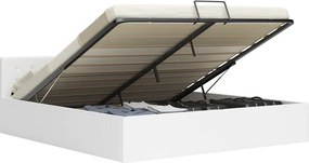 vidaXL Πλαίσιο Κρεβατιού με Αποθηκ. Χώρο Λευκό 180x200 εκ. Συνθ. Δέρμα