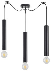Φωτιστικό Οροφής Τρίφωτο Homelighting Adept Tube 77-8670 Black