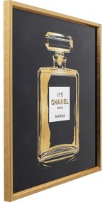 Πίνακας Άρωμα Chanel Μαύρος/Χρυσός 80x80 εκ - Μαύρο