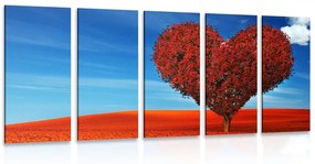 Εικόνα 5 μερών ενός όμορφου δέντρου σε σχήμα καρδιάς