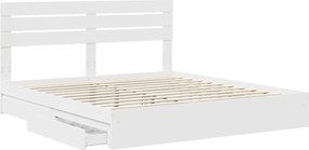 vidaXL Κρεβάτι Αποθήκης Λευκό 180 x 200 cm Επεξεργασμένο ξύλο