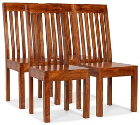 Καρέκλες Τραπεζαρίας Μοντέρνες 4 τεμ. Ξύλο / Φινίρισμα Sheesham - Καφέ