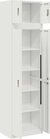 vidaXL Ντουλάπι αποθήκευσης 2 τμχ. Λευκός 60 x 40 x 220 εκ Ατσάλι