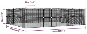 vidaXL Κλουβί Κατοικίδιων με 60 Πάνελ + Πόρτα Μαύρο 35 x 35εκ Ατσάλινο