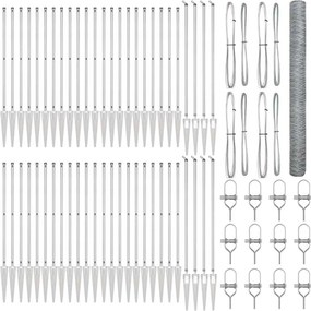 vidaXL Στύλος Περιφράξεων Ασημί 100 x 1,5 m (36 mm πλέγμα) Ατσάλι