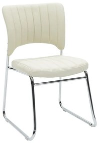 Καρέκλα επισκέπτη Amelia pakoworld με PVC χρώμα εκρού