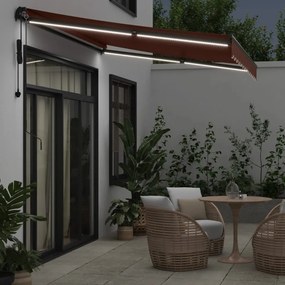 vidaXL Αναδιπλούμενη τέντα Καφέ 350 x 250 εκ Πολυεστέρας