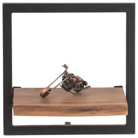 LIZARD Frame Ράφι Μέταλλο Βαφή Μαύρο, Ξύλο Ακακία Φυσικό 35x25x35cm ΕΑ7070,5