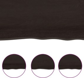 vidaXL Επιφάνεια Τραπεζιού Σκούρο Καφέ 60x60x(2-4)εκ Επεξ. Μασίφ Δρυς
