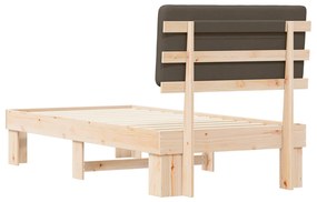 vidaXL Σκελετός Κρεβατιού με Επενδεδυμένο Κεφαλάρι Taupe 80 x 200 cm