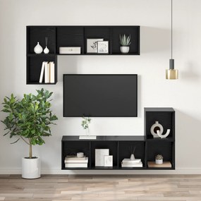 vidaXL Ντουλάπι TV Μαύρη δρυς 37 x 37 x 107 εκ Επεξεργασμένο ξύλο