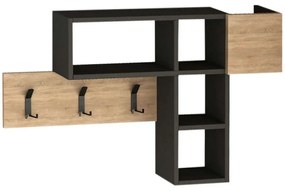 Κρεμάστρα Τοίχου Game 0207536 99,5x15x61cm Natural-Anthracite Melamine, Metal
