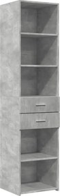 vidaXL Ντουλάπι Γκρι Σκυροδέματος 45x42,5x185 εκ. Επεξεργασμένο Ξύλο