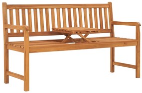 vidaXL Παγκάκι Κήπου Τριθέσιο με Τραπέζι 150 εκ. από Μασίφ Ξύλο Teak