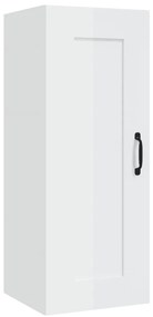 vidaXL Ντουλάπι Κρεμαστό Γυαλ. Λευκό 35x34x90 εκ. Επεξεργασμένο Ξύλο