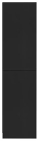 Ντουλάπα Μαύρη 100 x 50 x 200 εκ. από Επεξ. Ξύλο - Μαύρο