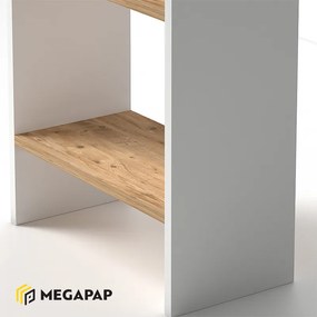 ΒΙΒΛΙΟΘΗΚΗ ΜΕΛΑΜΙΝΗΣ FLORA MEGAPAP ΧΡΩΜΑ WHITE PINE 52X25X158ΕΚ.