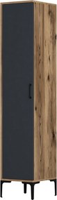 Μονοφυλλη Ντουλαπα Καρυδια/Ανθρακι SOLANO 47.5x160x201.4