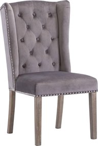 vidaXL Καρέκλα Τραπεζαρίας Γκρι Βελούδινη