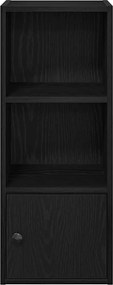 vidaXL Βιβλιοθήκη Μαύρη Δρυς 31x24x77 cm Κατασκευασμένο ξύλο