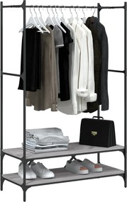 vidaXL Κρεμάστρα Ρούχων με Ράφια Γκρι Sonoma από Επεξεργασμένο Ξύλο