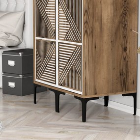 Διφυλλη Ντουλαπα Καρυδια/Λευκο KUMSAL 47.5x80x201.4