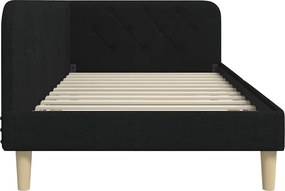 vidaXL Κρεβάτι Γωνίας Μαύρο 90 x 190 cm ύφασμα