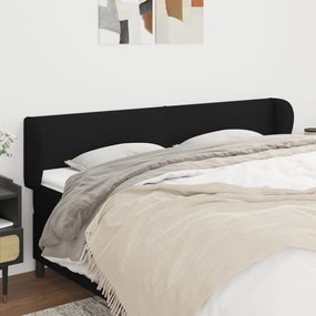 Κεφαλάρι με Πτερύγια Μαύρο 183x23x78/88 εκ. Υφασμάτινο 3116880