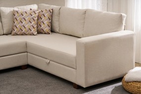 Corner Sofa-Bed Aly Arzilla Left - Cream Cream