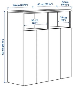 SMASTAD/PLATSA σύνθεση αποθήκευσης με 6 ράφια, 120x42x123 cm 595.496.86
