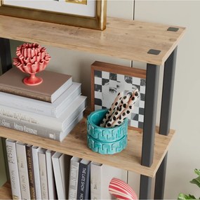 Stewehome Βιβλιοθήκη με 4 ράφια από σανίδα Καφέ 52x22x110 cm