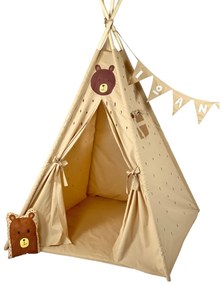 Παιδική Σκηνή - teepee tent Bear - Ζωγραφισμένη στο χέρι