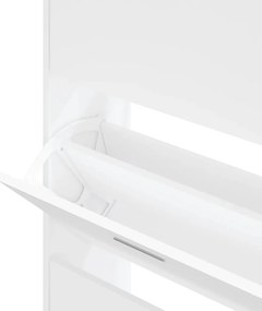 vidaXL Παπουτσοθήκη Λευκή 63 x 24 x 147 εκ. από Επεξεργασμένο Ξύλο