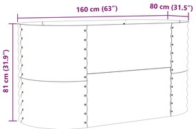 vidaXL Υψωμένο Κρεβάτι Κήπου Πράσινο 160x80x81 εκ. Από Γαλβανισμένο Χάλυβα