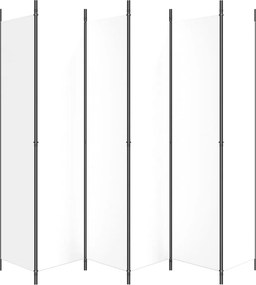 vidaXL Διαχωριστικό Δωματίου με 6 Πάνελ Λευκό 300x220 εκ. από Ύφασμα