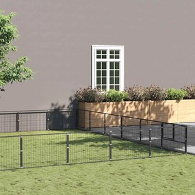 vidaXL Σπιτάκι Σκύλου Μαύρο 54 μ² Ατσάλινο