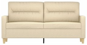 vidaXL Καναπές Διθέσιος Κρεμ 140 εκ. Υφασμάτινος
