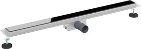 vidaXL Εκροή ντους με γυάλινη επικάλυψη Μαύρο 90 cm