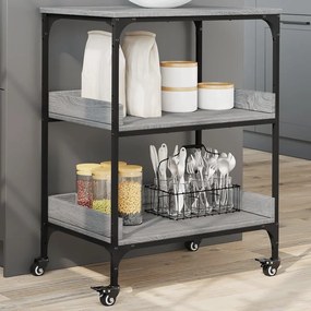 Τρόλεϊ Κουζίνας Sonoma Γκρι 60x41x80,5 εκ. Επεξεργασμένο Ξύλο 842404
