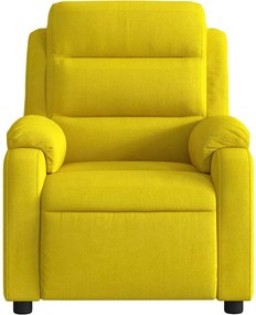 vidaXL Πολυθρόνα Μασάζ Ανακλινόμενη Κίτρινη Βελούδινη