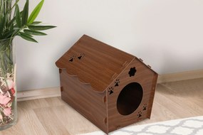 Wooden Cat House 199 Walnut