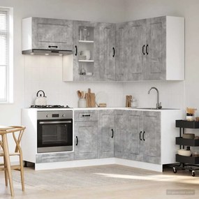 vidaXL Μονάδα κουζίνας KALMAR 8 pcs Γκρι Σκυροδέματος