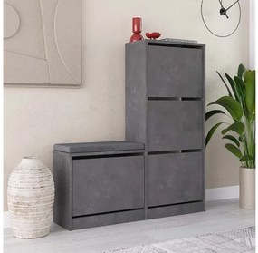 Παπουτσοθήκη μελαμίνης Dude Megapap γκρι ρετρό 104,8x26x118,5εκ. GP037-0188,4-GP037-0188,4-Γκρι GP037-0188,4