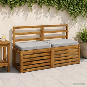 vidaXL Μαξιλάρια Πάγκου 2 Τεμαχίων VUGHT 2 pcs 100% Πολυεστέρας Γκρι